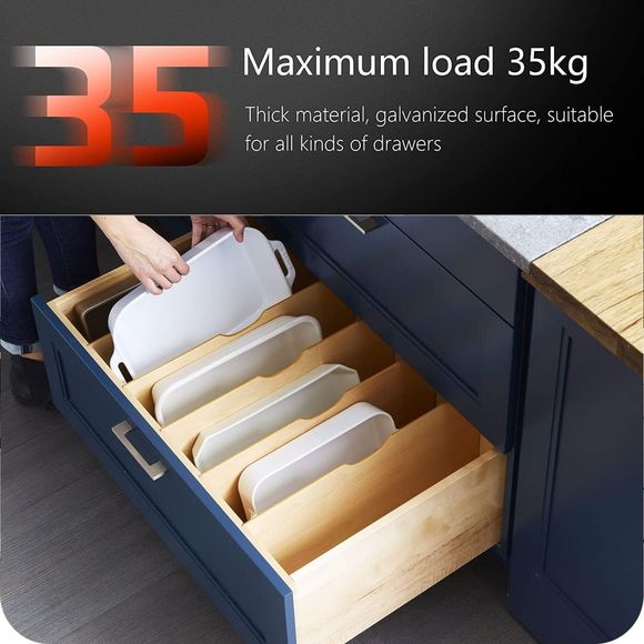 22" Bottom Mount Soft Close Drawer Slides Full Extension 80lb Load 22 inch - Picture 4 of 11